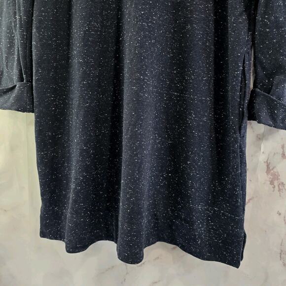 J Jill Dress Womens Large P Petite Navy Blue Speckled Fleck Shift Long Sleeve - Picture 7 of 11